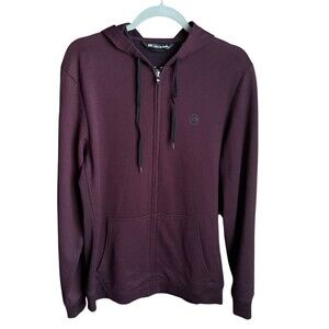 Travis Mathew Men’s Medium Full Zip Hoodie Sweatshirt Burgundy Wine Golf Casual